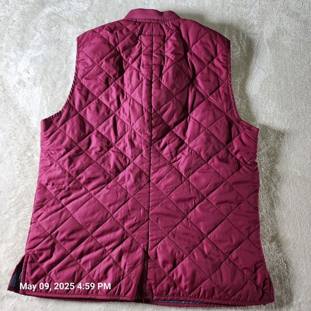 Gap Women's Size Small Quilted Vest Very Berry Snaps Pockets Vents Lightweight - Picture 8 of 10